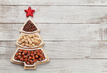 Christmas card with various nuts