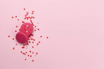 Greeting card with heart shaped sweets holiday template