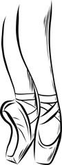 Fototapeta premium legs of the ballet dancer in ballet pointe shoes , vector illustration