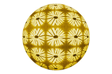 Colorful ball of African fabrics, isolated, white background