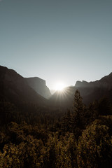 Yosemite Valley National Park Tunnel View Point Sunrise
