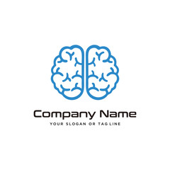 brain design technology logo modern vector template