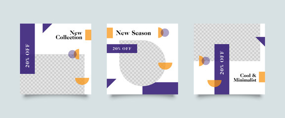 Modern promotion square web banner for social media mobile apps. Elegant sale and discount promo backgrounds for digital marketing	