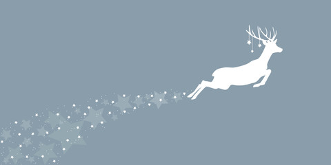 jumping deer with stardust christmas design vector illustration EPS10