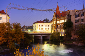 Somesul River and  The Old town of Cluj Napoca, Romania,  Cluj-Napoca is the fourth most populous city in Transylvania.
