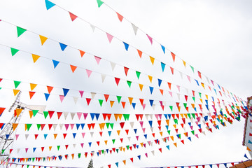 Colorful triangle stripe bunting flag