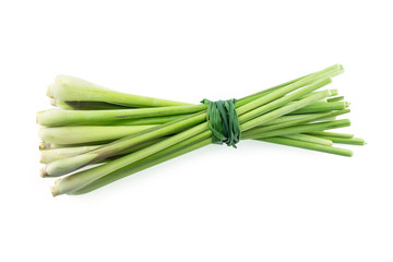 bundle lemon grass on white background.