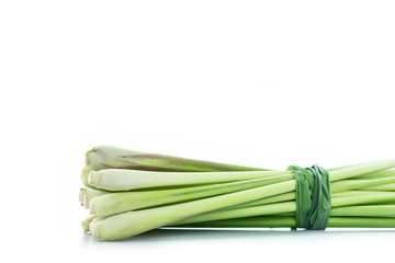 bundle lemon grass on white background.