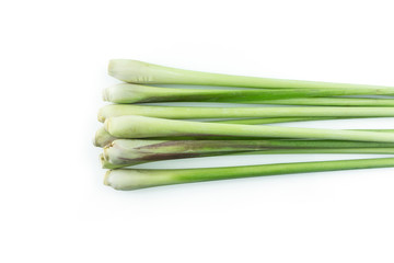 bundle lemon grass on white background.