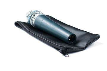 Microphone isolated on white background.Copy space.