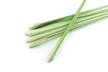bundle lemon grass on white background.