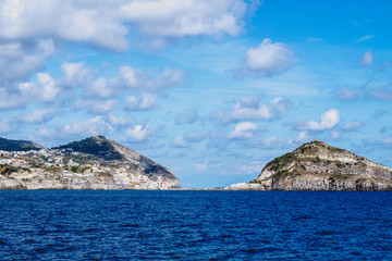 Fototapeta na wymiar Ischia island in Italy, view from the sea
