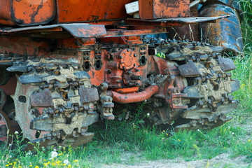 red tractor (crawler) wheels and parts