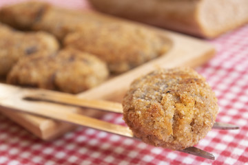 home-made eggplant meatballs