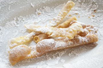 Italian sweet biscuit for carnival called frappe
