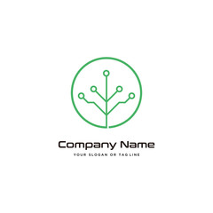 tree technology logo design modern vector template