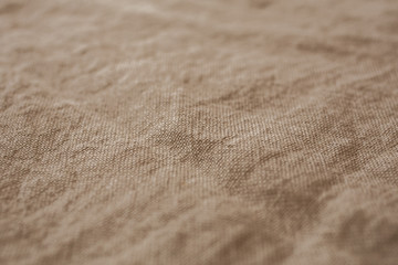 Close up view of natural linen fabric texture and background. Abstract linen texture for design.