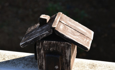 handmade old wooden toy house