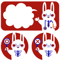 うさぎの医者　マル　バツ　吹き出し