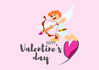 pink poster with cupid for the feast of love