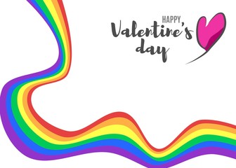 poster with a rainbow for valentine's day unconventional love