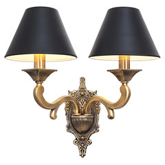 Wall lamp in vintage style on an isolated white background.