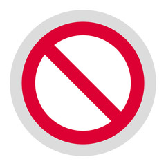 General prohibition sign, modern round sticker