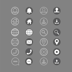Web elements icon set vector with isolated background