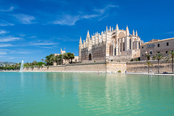 Palma de Mallorca cathedral and its reflection