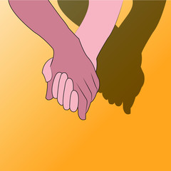 Couple hold hands lover vector illustration