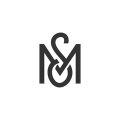 initial m,s logo template, creative idea, design vector