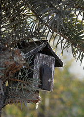 handmade old wooden toy house