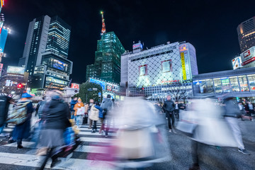 Shibuya scramble crossing , Tokyo Japan