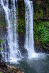 Close up image of Tad Yuang Waterfall, The beautiful waterfall at Champasak, southern Laos.