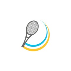 Racket logo template, icon flat style, sport illustration