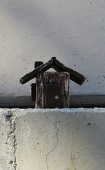 handmade old wooden toy house