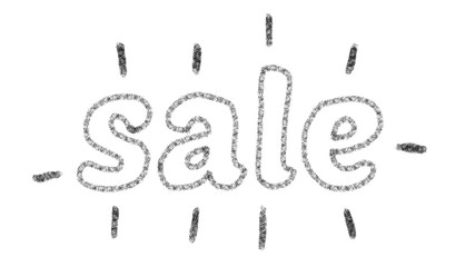 written sale, animated type chalk, ideal for themes such as online commerce, 4k resolution