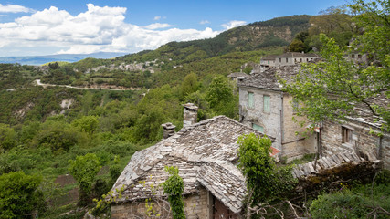 Traditional houses of the village Mikro Papingo in the mountainous Zagoria Region in Greece