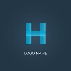 Fototapeta premium Alphabet letter H logo on isolated dark background