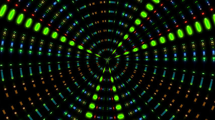 Blinking circle. Colorful LED Dancefloor Background. Techno and Dance Music Backdrop. Equalizer Audio Background.