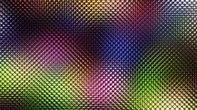 Scaly Warping metal structure. Colorful fractal Dots. Backdrop LED Video Wall Display.