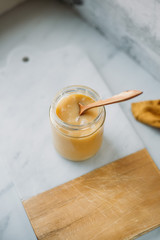 Vegan coconut condensed milk in jar