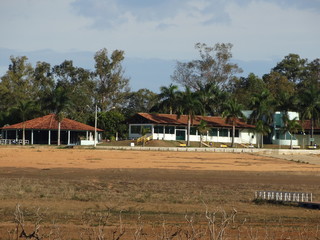 Rural Landscapes of Três Marias - Minas Gerais - Brazil, with houses, trees and lakes, and plants