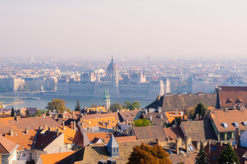 Fototapeta na wymiar Aerial view of Budapest