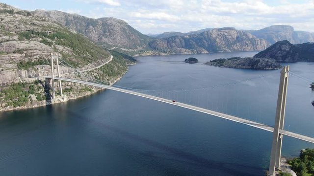 car on Hardanger bridge