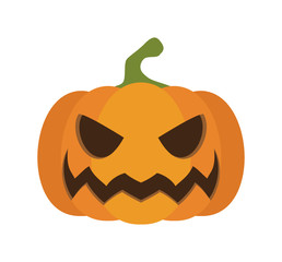 pumpkin with a scary face carved. illustration isolated on flat background. halloween party