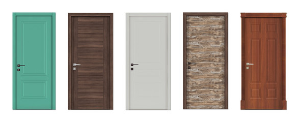 Doors for modern interior  3D render.