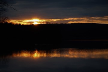 Sunrise reflecting on a creek