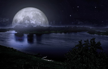 full moon over the river © alg2209