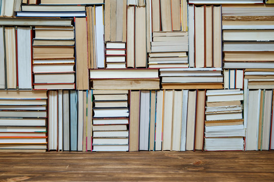 Books stack texture and background